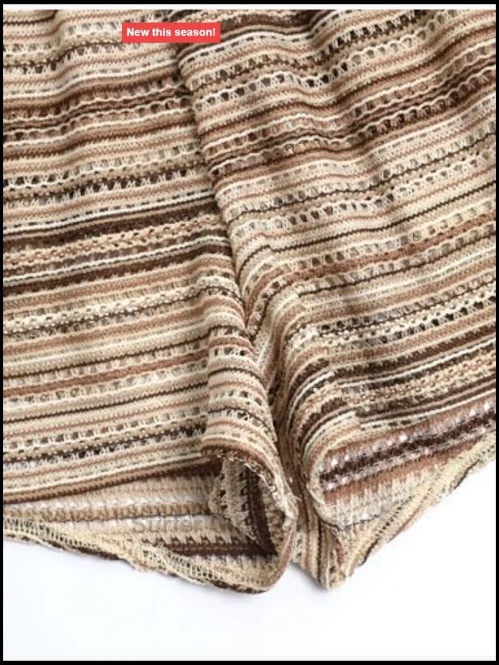 High Waisted Striped Crochet Cover Up Shorts with Pockets